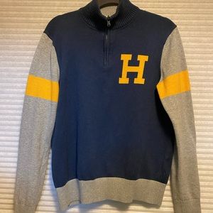 Men’s US SMALL Tommy Hilfiger high neck half-zip sweater.